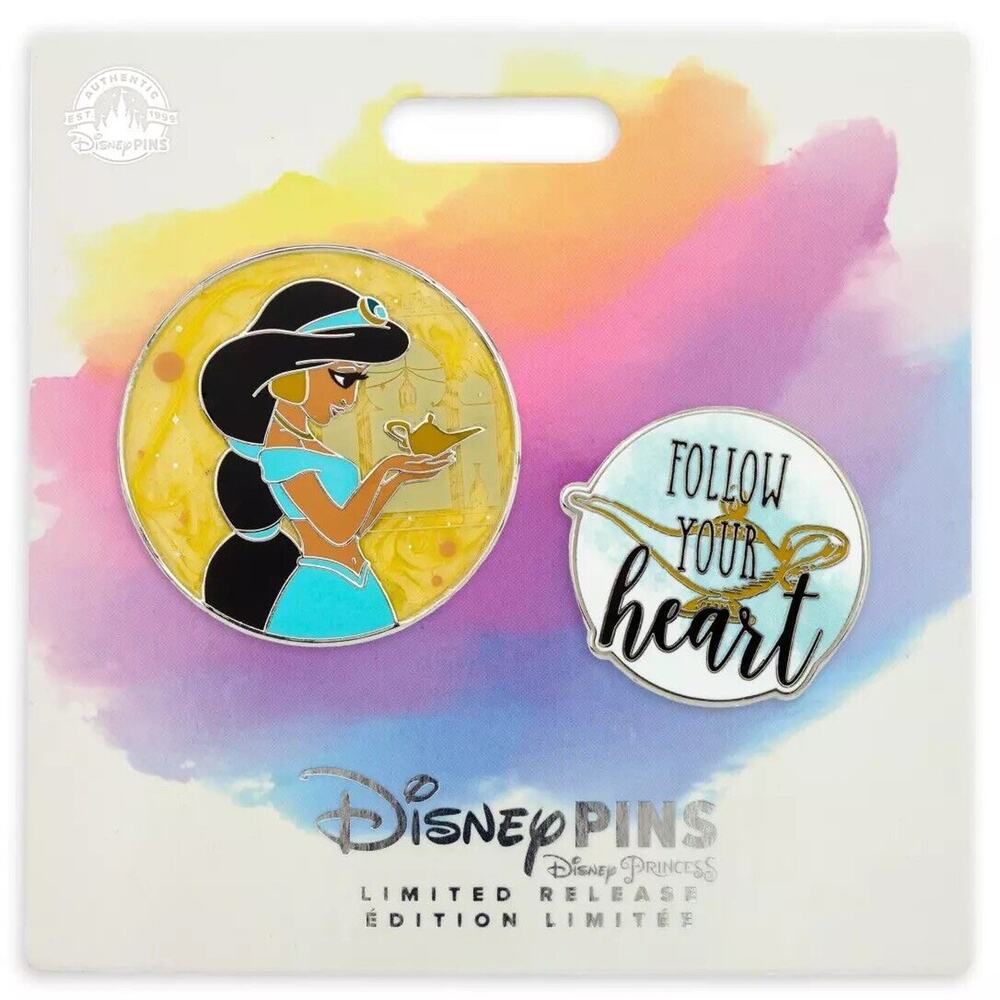 Disney Parks 2023 Pins Princess Aladdin Jasmine Limited Release 2 Pin Set